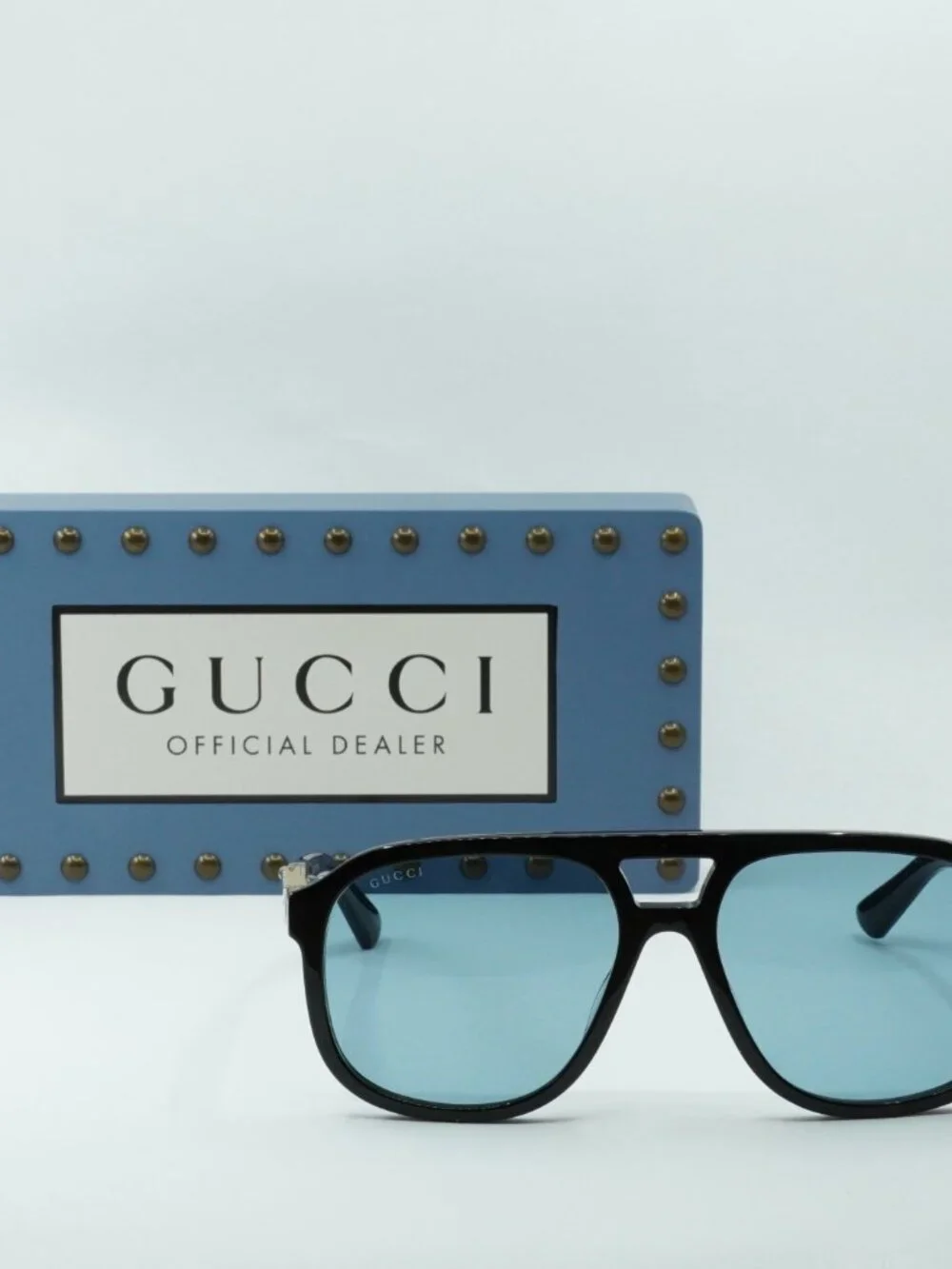 Gucci GG1188S 004 Aviator Sunglasses - Black / Blue